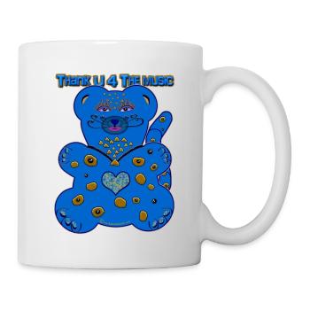 Thank U 4 the music * bear-cat in blue - Tasse - Weiß - Rechts