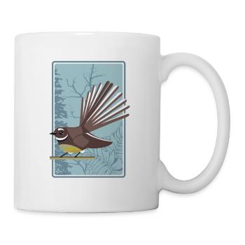 Fantail New Zealand Bird - Mug - white - Right