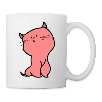 chat rose - Mug blanc - blanc - Droite