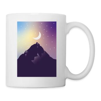 Mond mit Sternen - Tasse - Weiß - Rechts