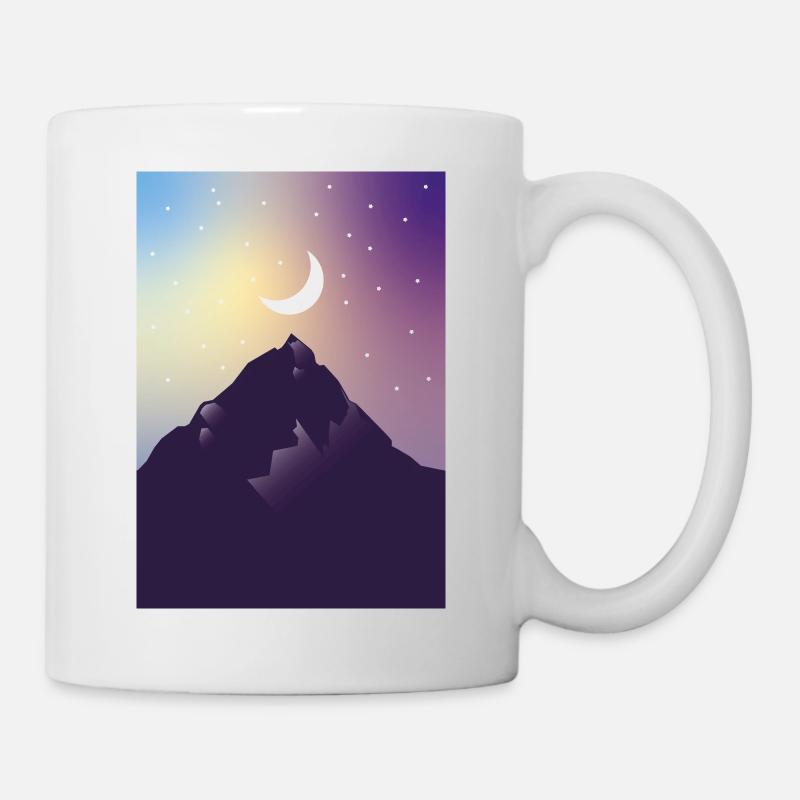 Mond mit Sternen - Tasse - Weiß
