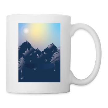 Berge mit See - Tasse - Weiß - Rechts