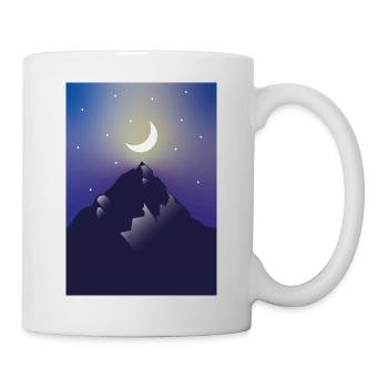 Mountain in the moonlight - Mug - white - Right