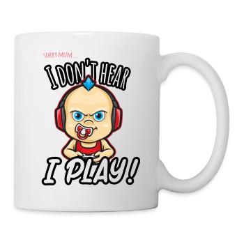 Sorry mum, i play - Mug blanc - blanc - Droite