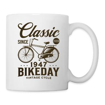 Cycliste 1947 Vélo 75 Ans Anniversaire - Mug blanc - blanc - Droite