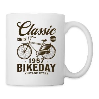 Cyclist 1957 Bike 65 years anniversary - Mug - white - Right