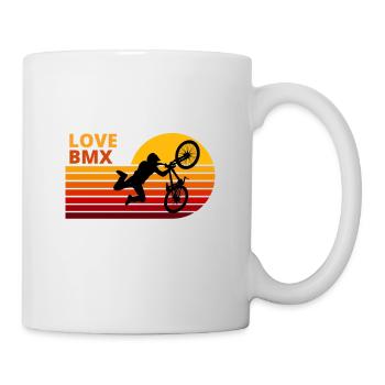 BMX liebe. Fahrrad fahren BMX or die Extrem sport - Tasse - Weiß - Rechts