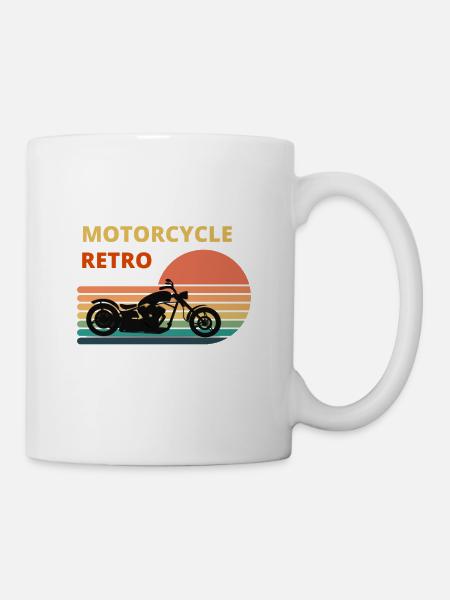 Motorrad Biker Freiheit sportlich vintage retro - Tasse - Weiß