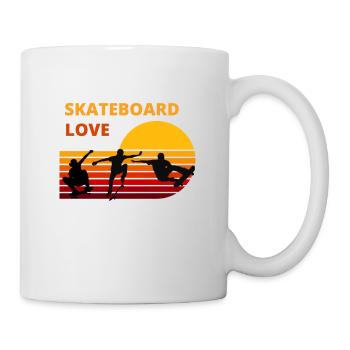 Skateboard love motif for skaters and athletes - Mug - white - Right