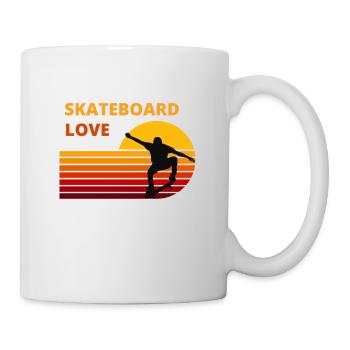 Skateboard love motif for skaters and athletes - Mug - white - Right