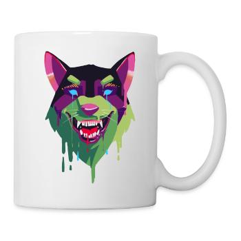 Loup abstact, loup - Mug blanc - blanc - Droite