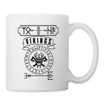 Viking, Viking, Odin, guerrier, Rune, Noir - Mug blanc - blanc - Droite
