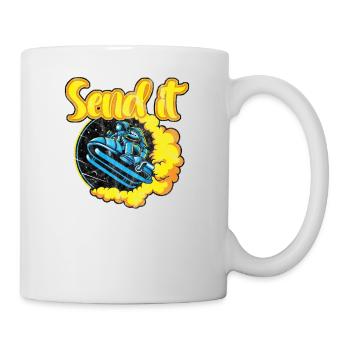 Motorschlitten Astronaut 90er Jahre Vintage - Tasse - Weiß - Rechts
