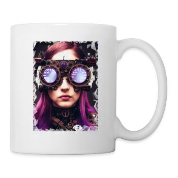 Steampunk Welt - Tasse - Weiß - Rechts