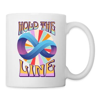 Tenez la ligne colorée drôle de design infini - Mug blanc - blanc - Droite