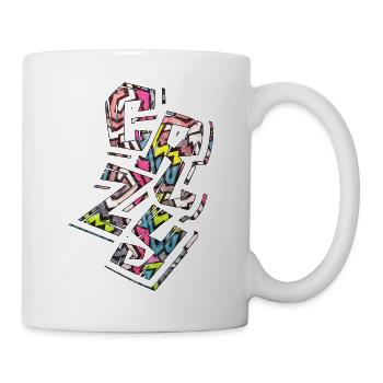 crazy face face happy cartoon happy face - Mug - white - Right