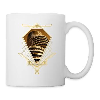 Bochum Deutschland Stadt Skyline Gold Liebe - Tasse - Weiß - Rechts