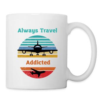 Travel addicted Travel Airplane motifs in retro - Mug - white - Right