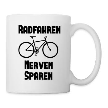 Radfahren Nerven Sparen - Tasse - Weiß - Rechts