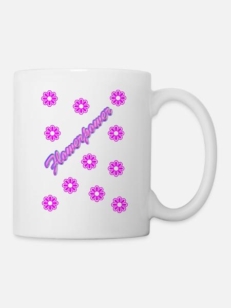 Flowerpower - Tasse - Weiß