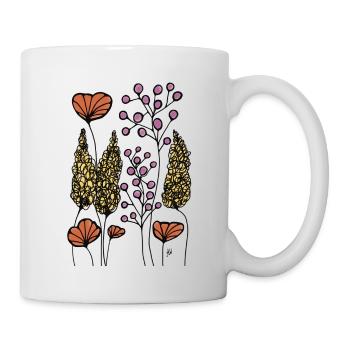 Flowers orange drawing Fineline Colorful - Mug - white - Right