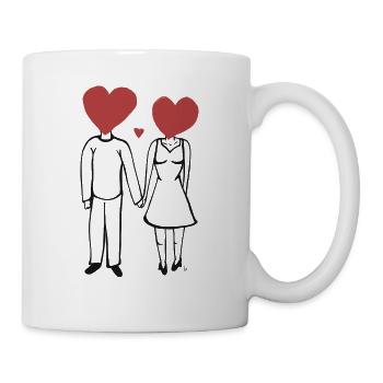 Family Heart Couple Love Friendship - Mug - white - Right