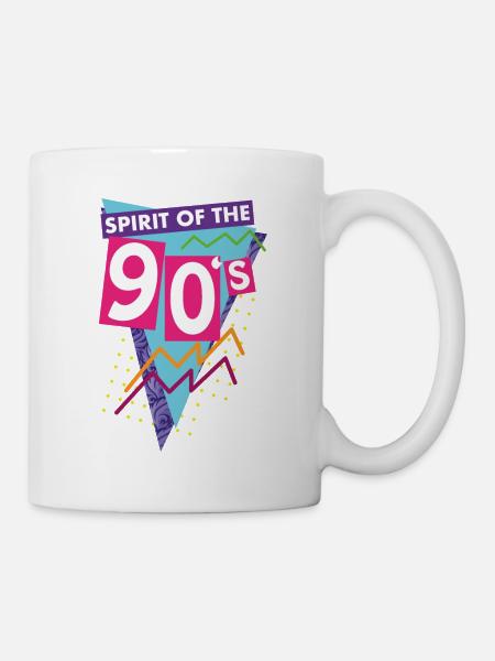 Spirit of the nineties or 90's in purple colors - Mug - white