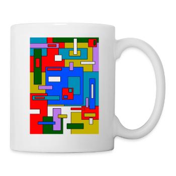 Abstrakte Geometrie - Tasse - Weiß - Rechts