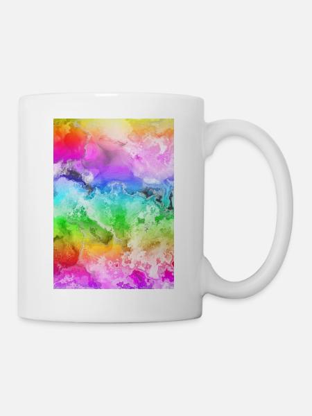 Regenboden Design Frieden - Tasse - Weiß