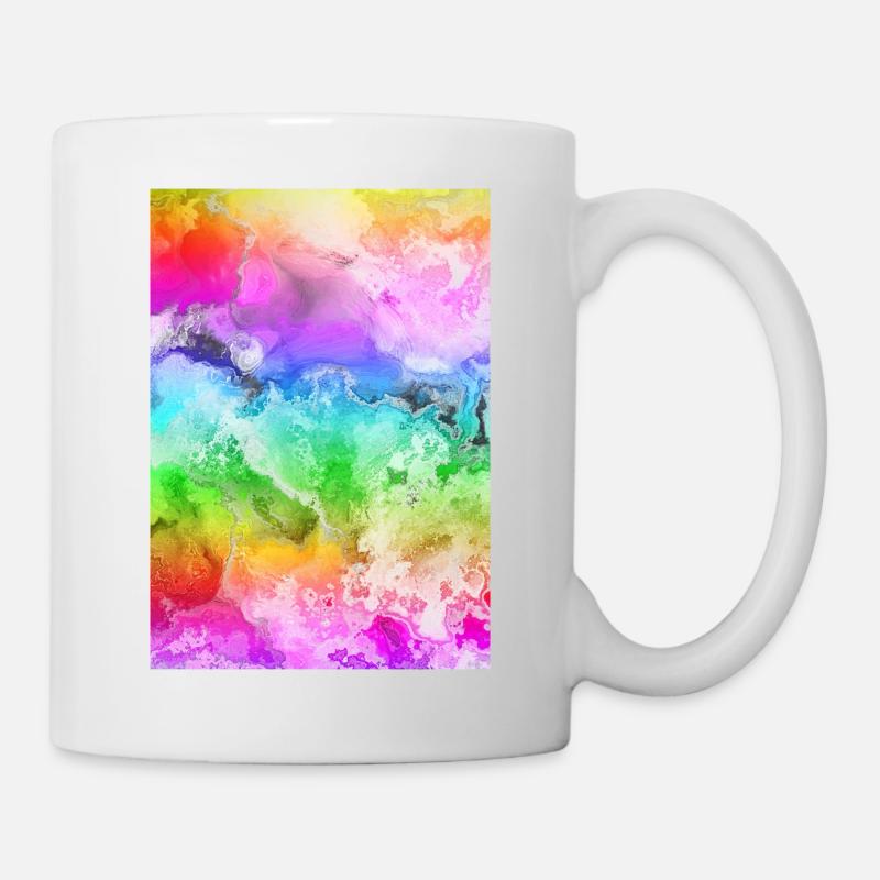 Regenboden Design Frieden - Tasse - Weiß