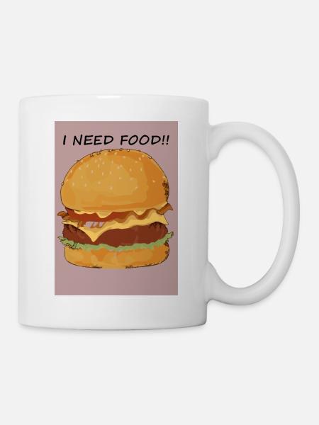 I need food - Tasse - Weiß