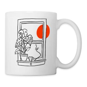 Fenêtre et thé - Mug blanc - blanc - Droite