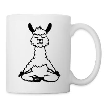 Lama Alpaka Yoga Vektor Lustig Geschenkidee - Tasse - Weiß - Rechts