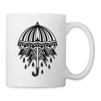 Parapluie de conception de tatouage old school - Mug blanc - blanc - Droite