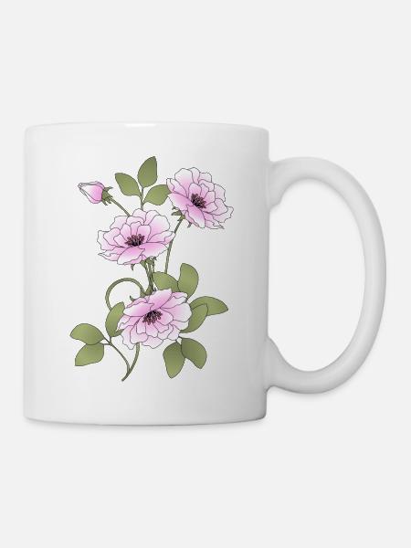 Blumen - Tasse - Weiß