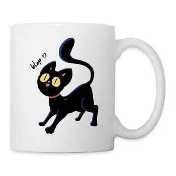 Chat Blep noir - Mug blanc - blanc - Droite