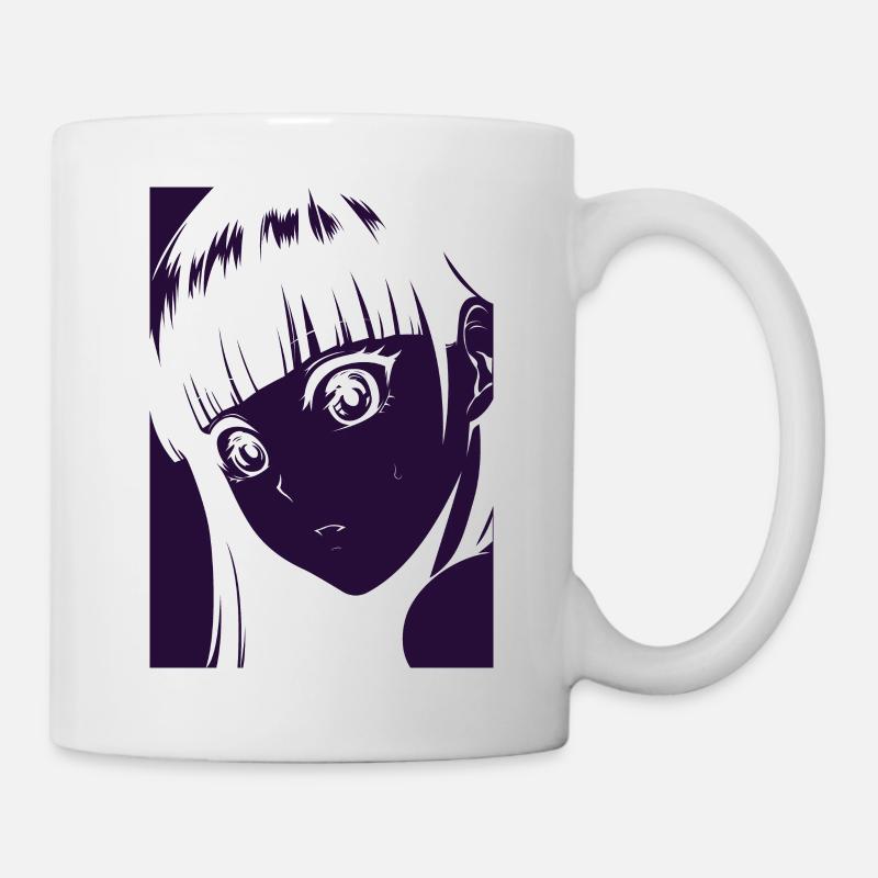 schockiertes süßes Mädchen - Tasse - Weiß