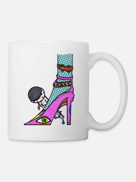 Disko Stöckelschuhe - Tasse - Weiß