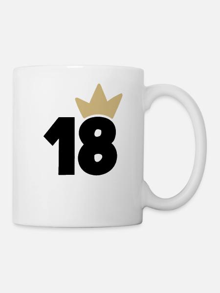 18 Couronne numéro 18 - Mug blanc - blanc
