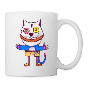 Bart Katze - Tasse - Weiß - Rechts