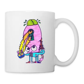 Gehirn Kopf - Tasse - Weiß - Rechts