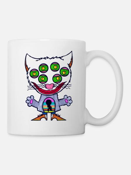 Schloss Katzen Augen - Tasse - Weiß