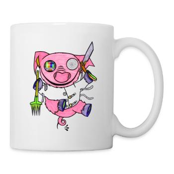 Durch Schwein - Tasse - Weiß - Rechts