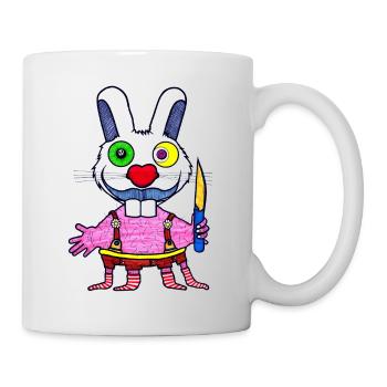 Menschen Hase - Tasse - Weiß - Rechts