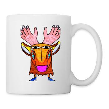 Menschliches Reh - Tasse - Weiß - Rechts