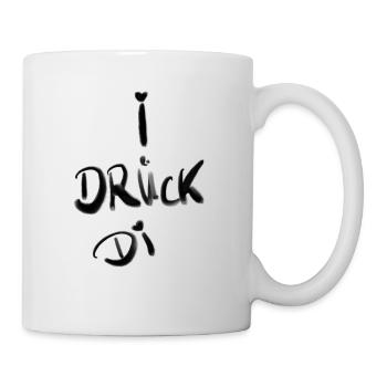 Lettering "I Drück Di" Friendship Love Joy - Mug - white - Right