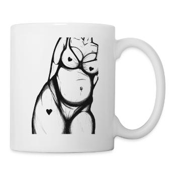 Dessin corporel féminin Esquisse Beauté Femme - Mug blanc - blanc - Droite