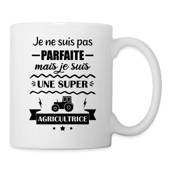 Pas parfaite agricultrice, agriculture,tracteur - Mug blanc - blanc - Droite