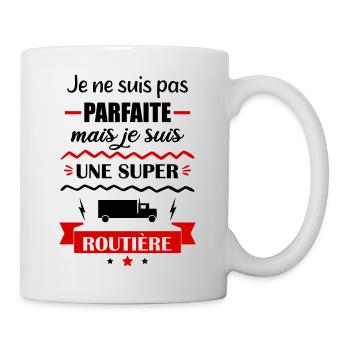 Je ne suis pas parfaite mais je suis routière - Mug blanc - blanc - Droite