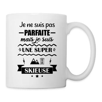 Pas parfaite skieuse,ski - Mug blanc - blanc - Droite